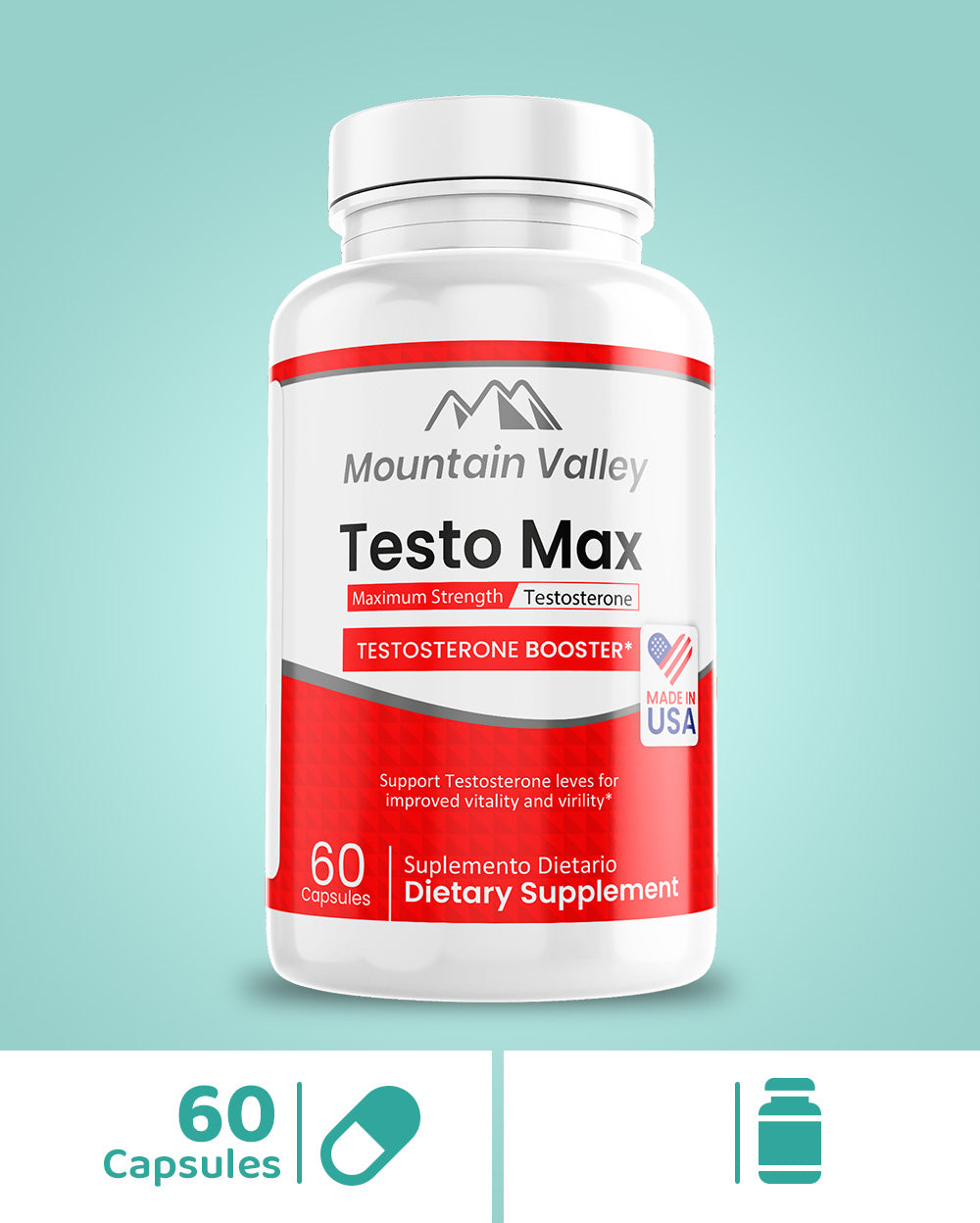 TESTO MAX | 60 CAPSULAS | MOUNTAIN VALLEY